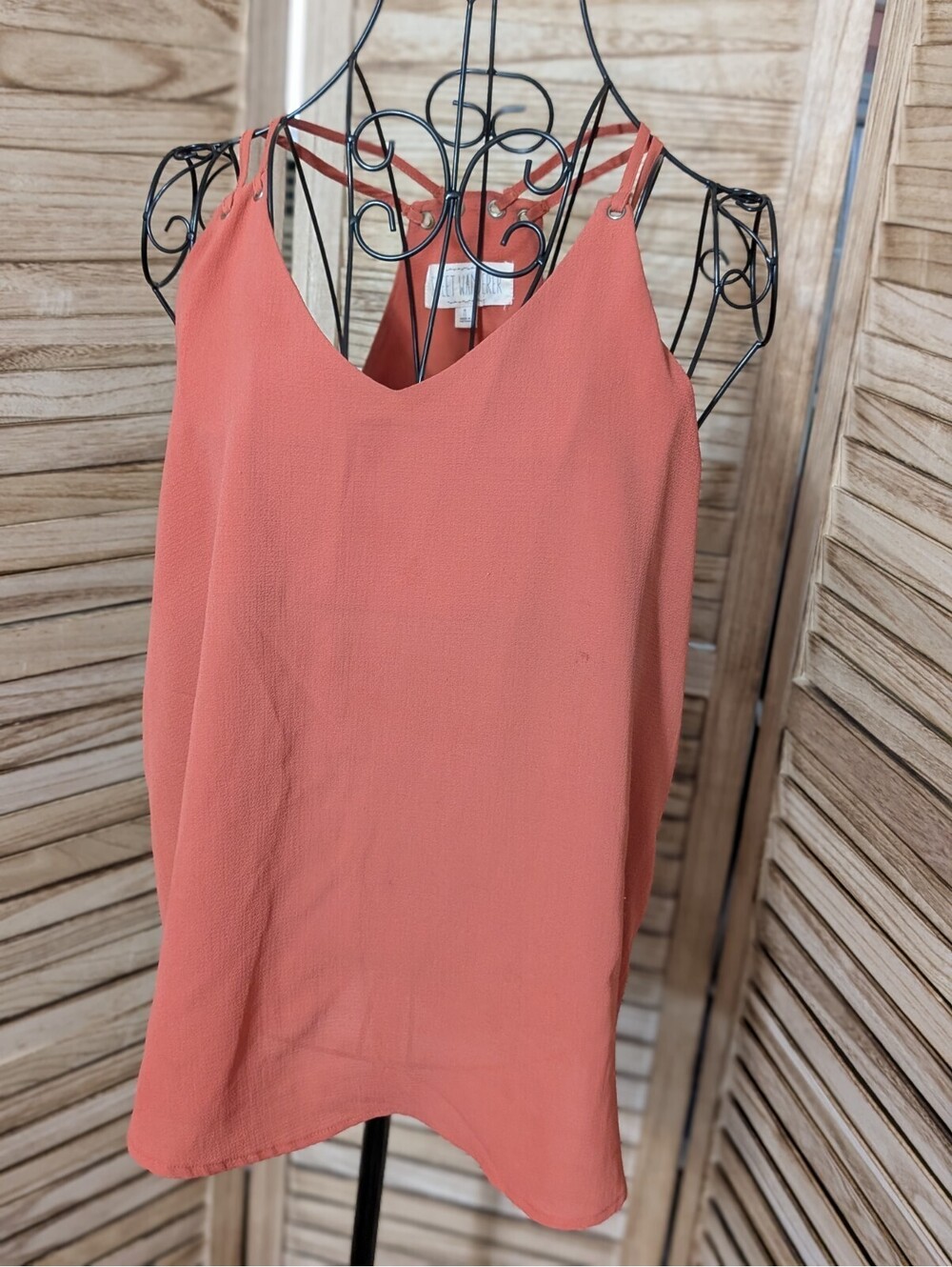 Sweet Wanderer Women Orange Top Spaghetti Straps Size M